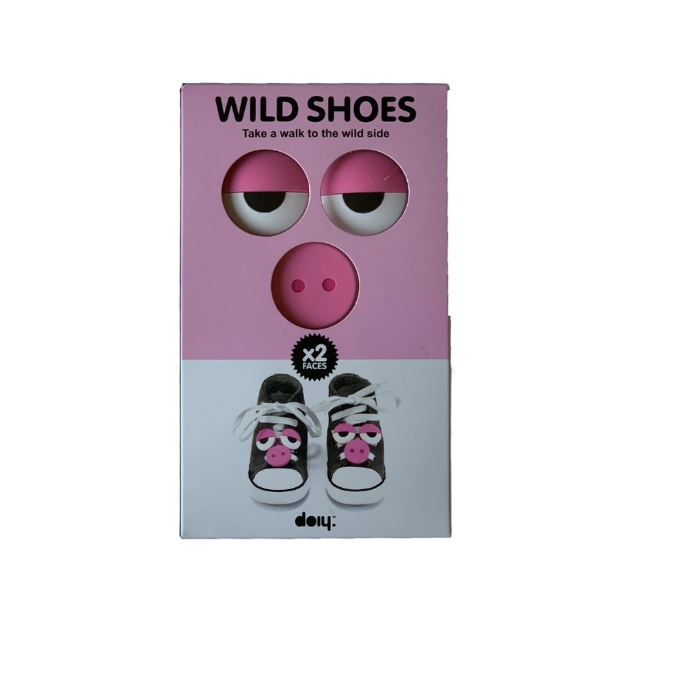 NEW Pink Pig Face Shoe Laces by Wild Shoes